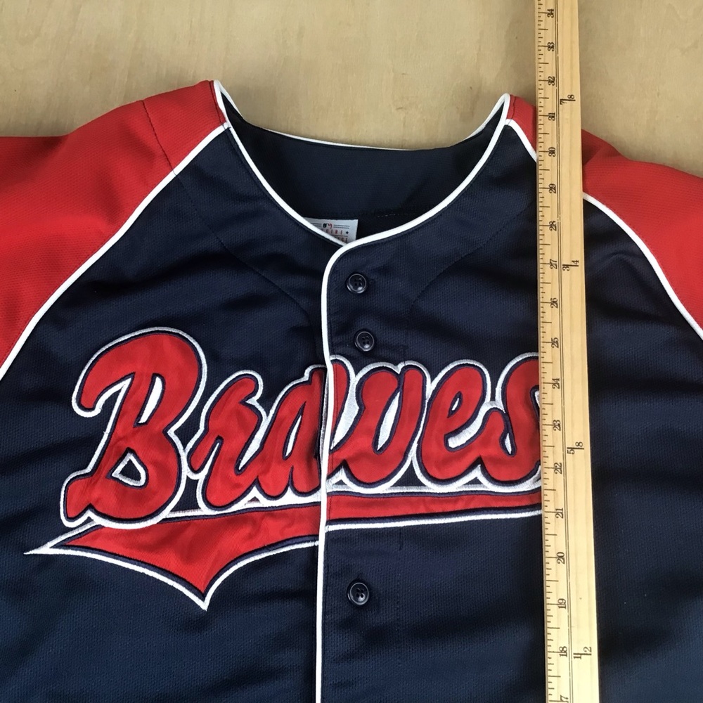 VTG Atlanta Braves True Fan MLB Mens XL MLB Baseball Jersey Andruw Jones #25 - Picture 8 of 8